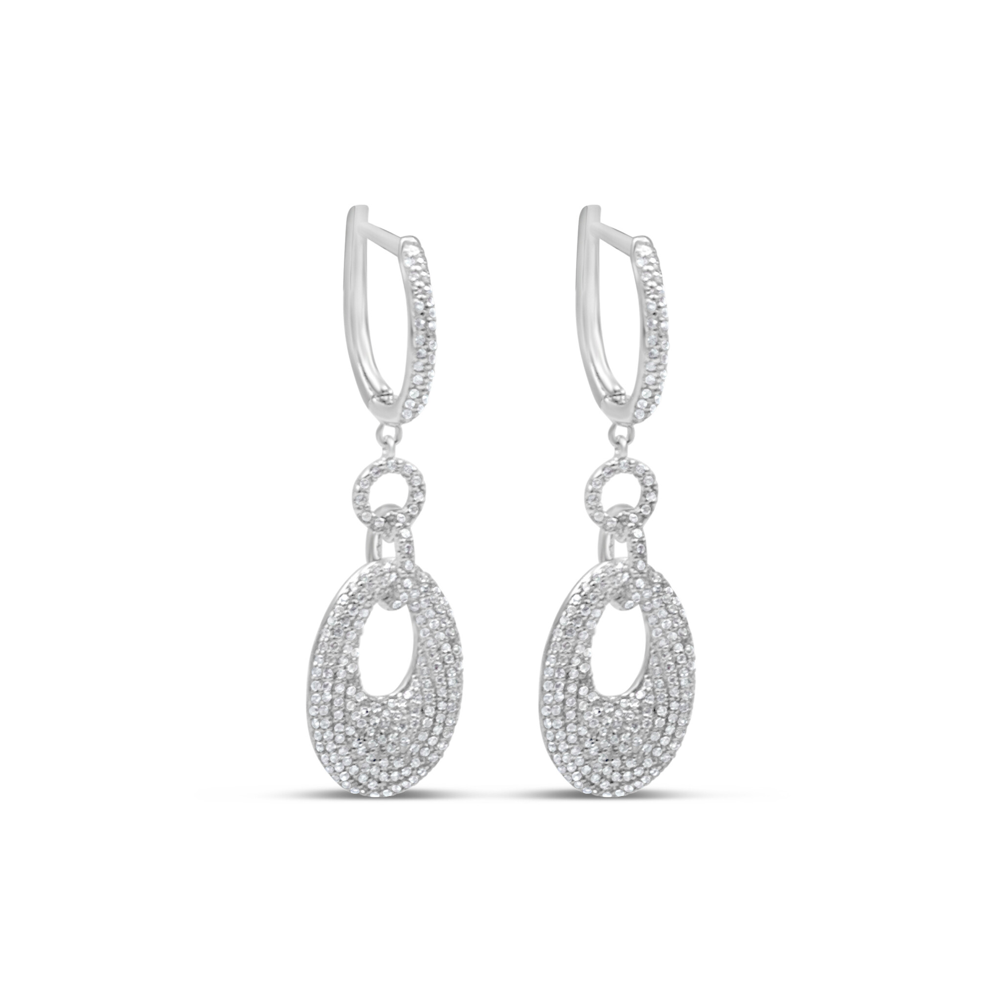 18k white gold earrings with 1,35ct diamonds