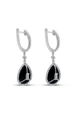 18k white gold earrings with 1,01ct diamonds   & 6,02ct agate