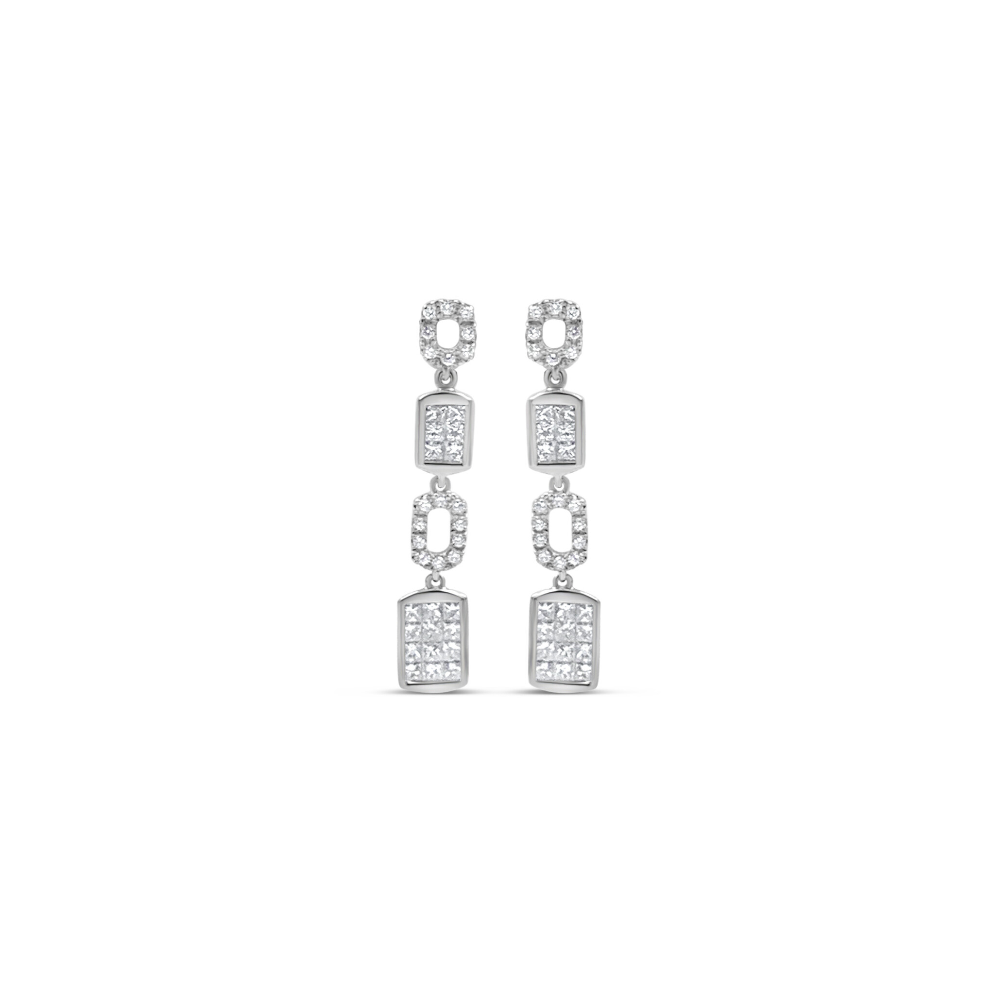 18k white gold earrings with 1,46ct diamonds