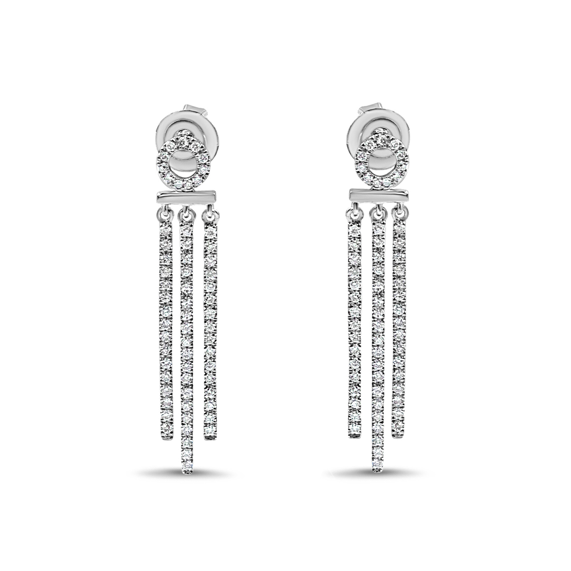 18k white gold earrings with 0,62ct diamonds