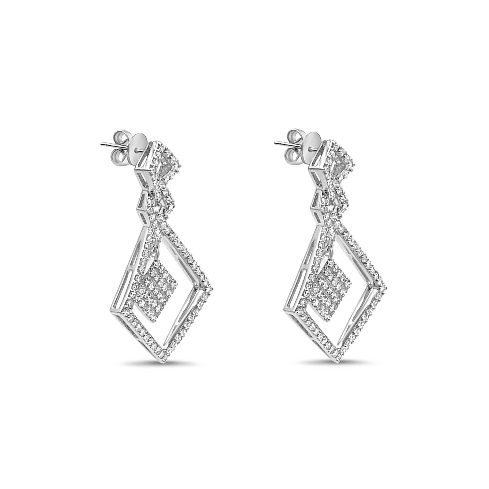 18k white gold earrings with 1,49ct diamonds