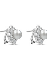18k white gold earrings with 2,22ct diamonds & pearls