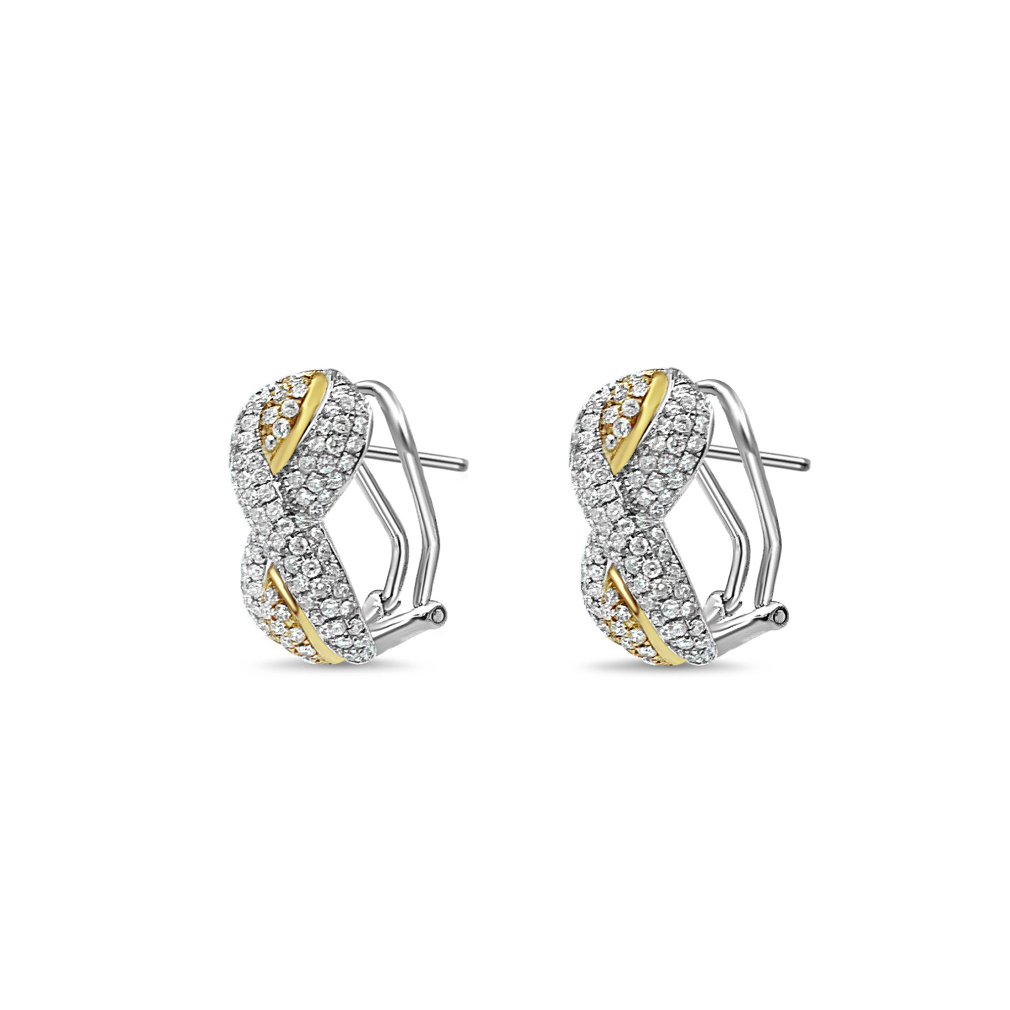 18k white & yellow gold earrings with 3,02ct diamonds