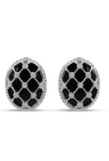 18k white gold earrings with 18,50ct agate & 0,60ct diamonds