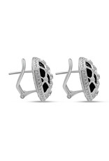 18k white gold earrings with 18,50ct agate & 0,60ct diamonds