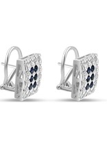 18k white gold earrings with 1,70ct diamonds & 0,75ct sapphire