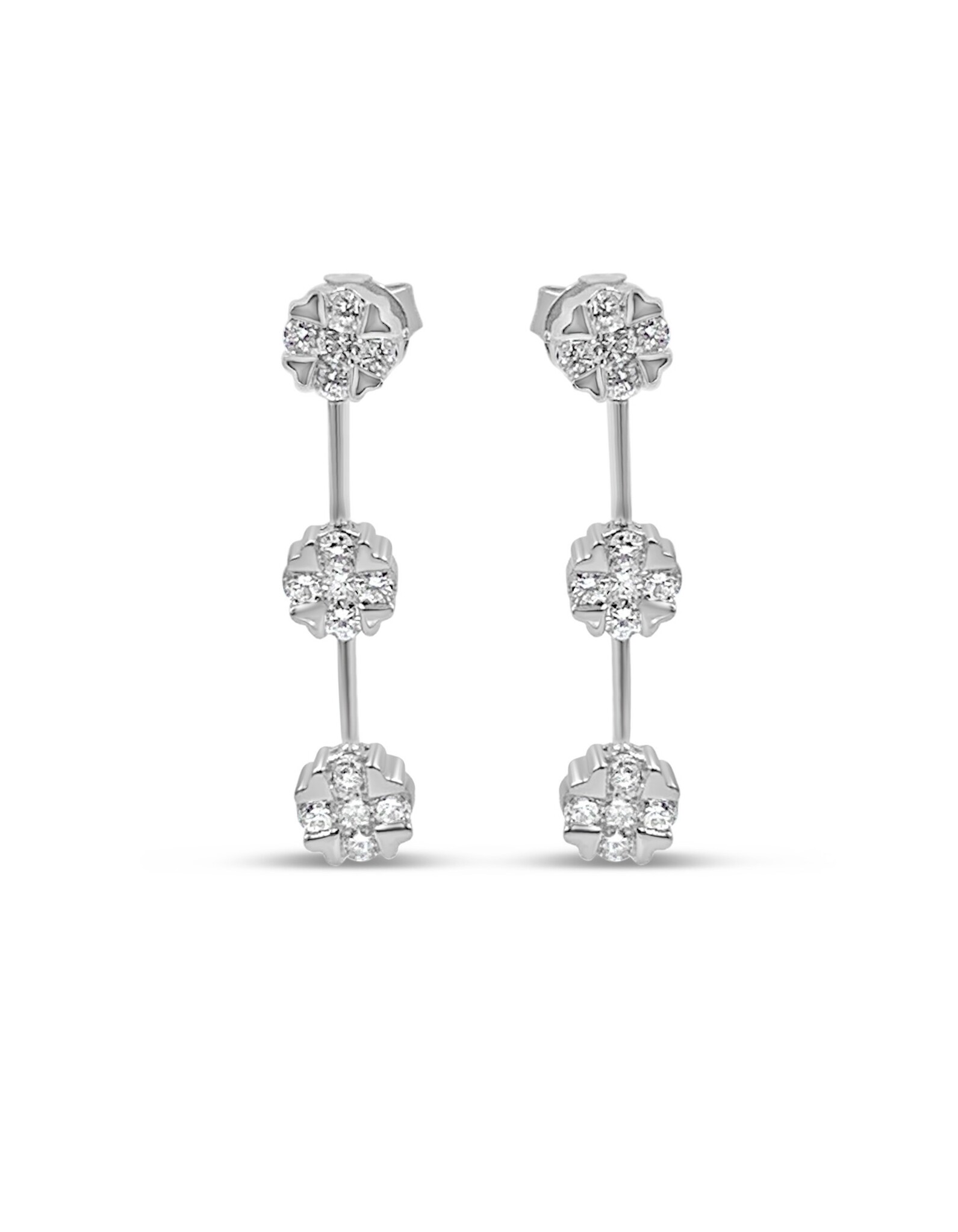 18k white gold earrings with 1,13ct diamonds