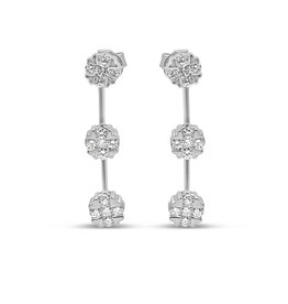 18k white gold earrings with 1,13ct diamonds