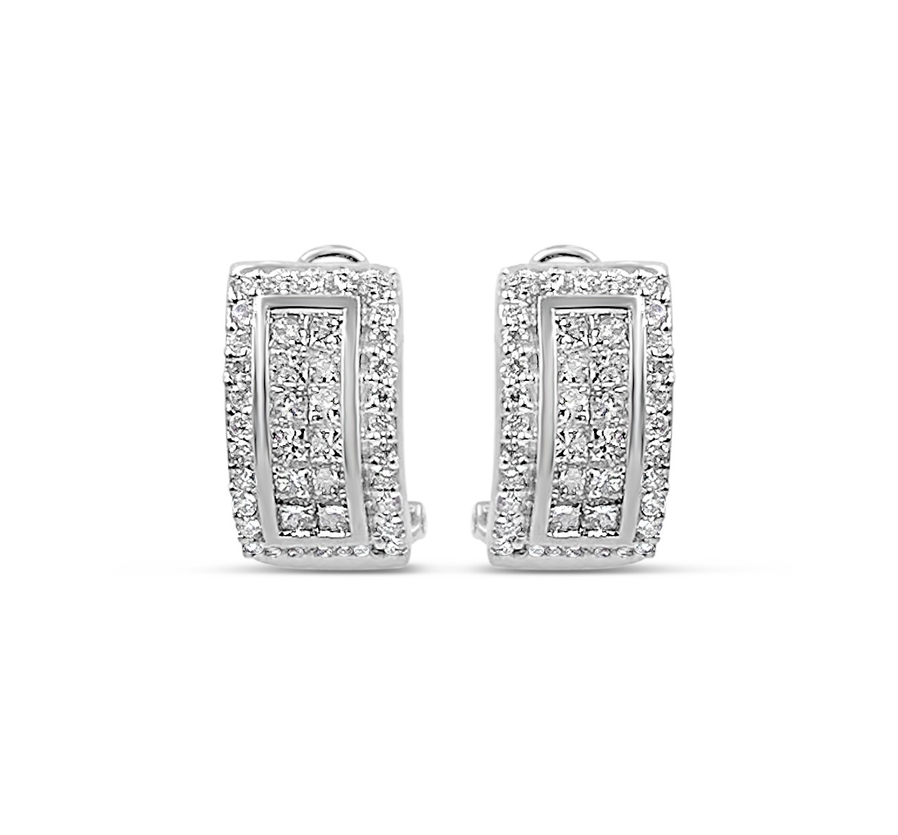 18k white gold earrings with 1,62ct diamonds