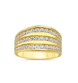 18k yellow gold ring with 1,50ct diamonds