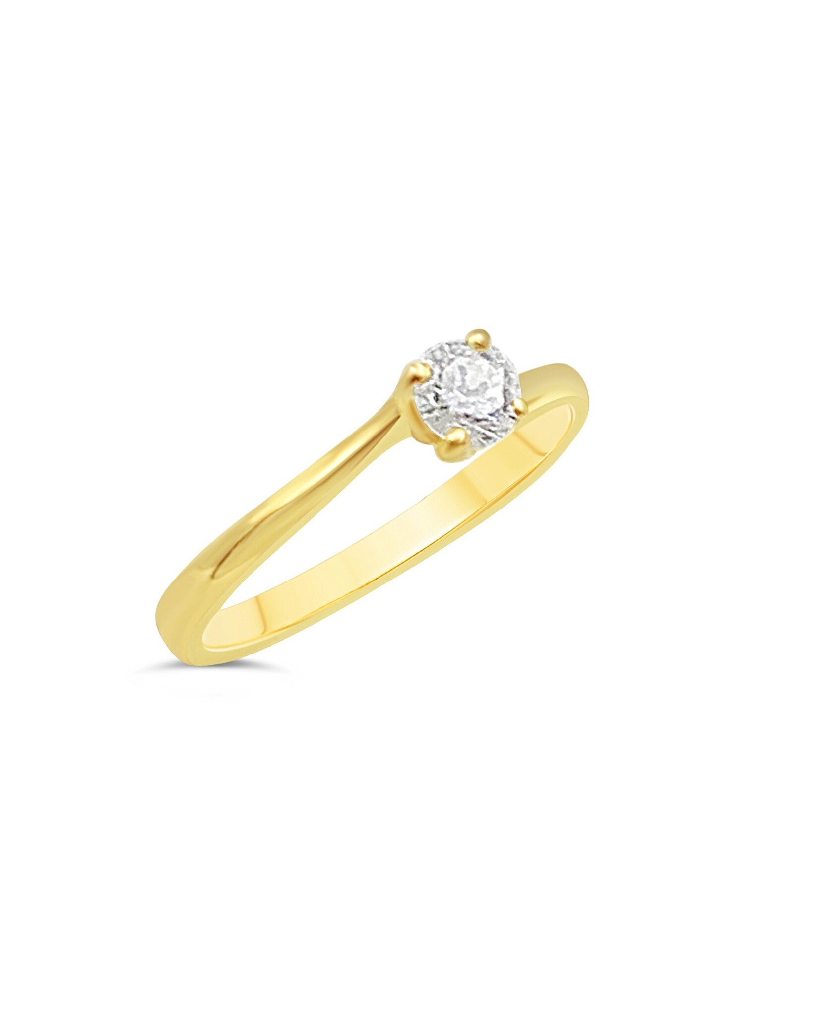 18k geel goud verlovingsring met 0,32ct diamant