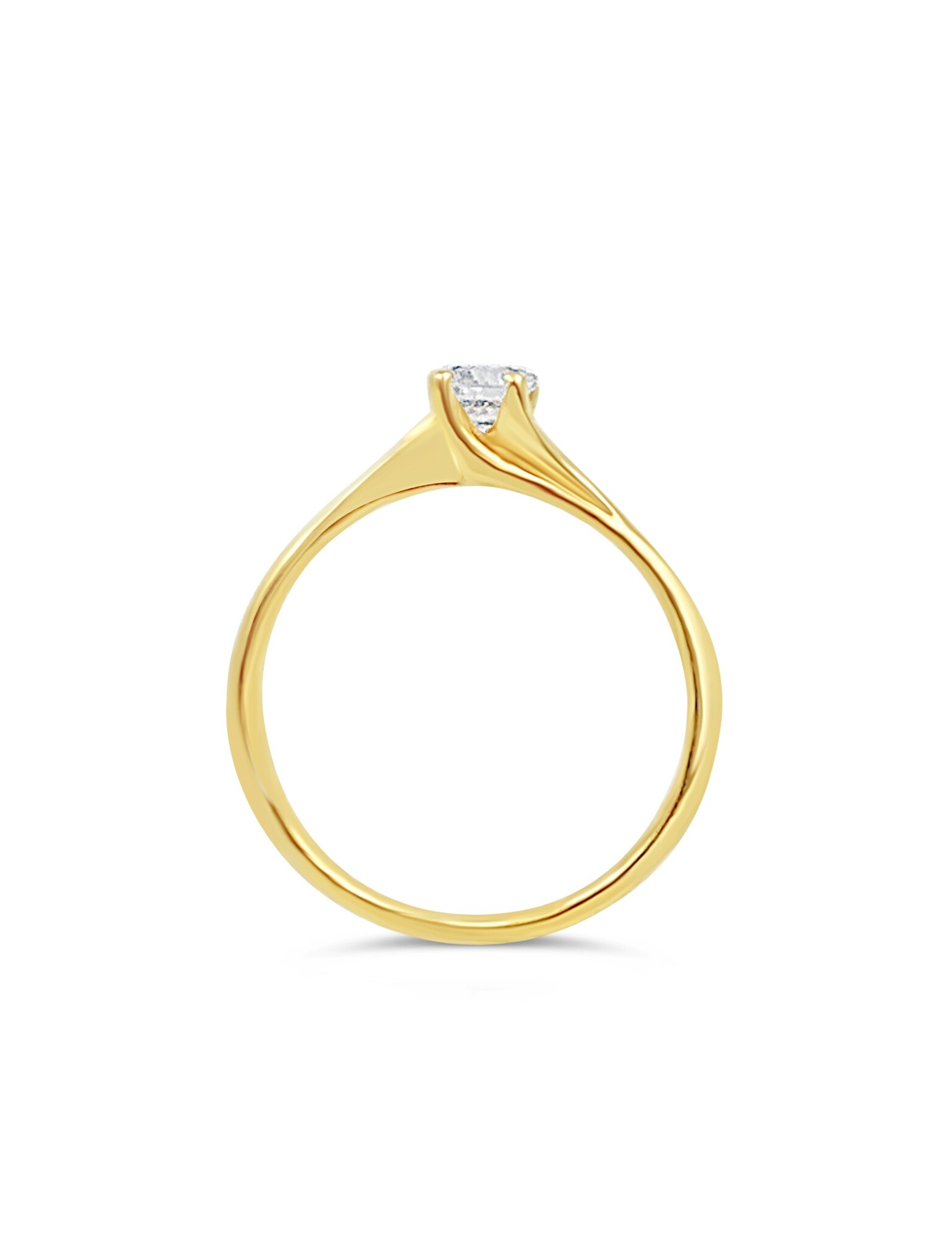 18k geel goud verlovingsring met 0,32ct diamant