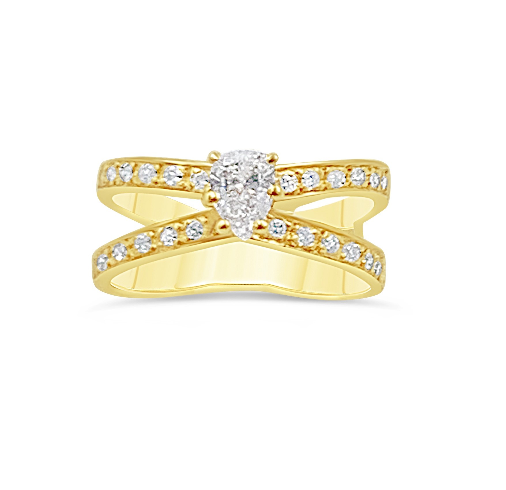 18k yellow gold engagement ring with 1