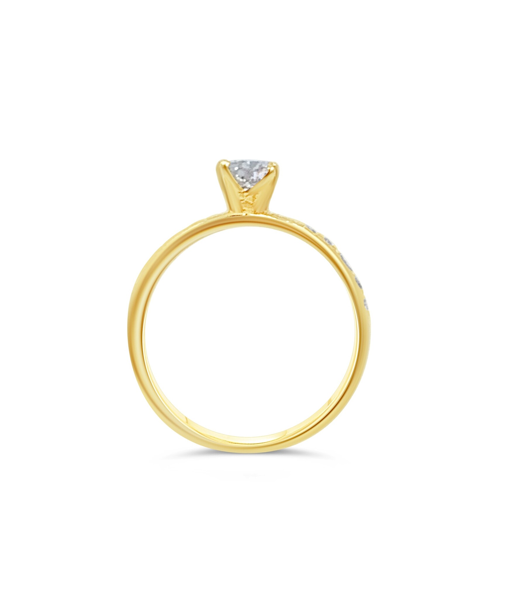 18k yellow gold engagement ring with 1,02ct diamonds