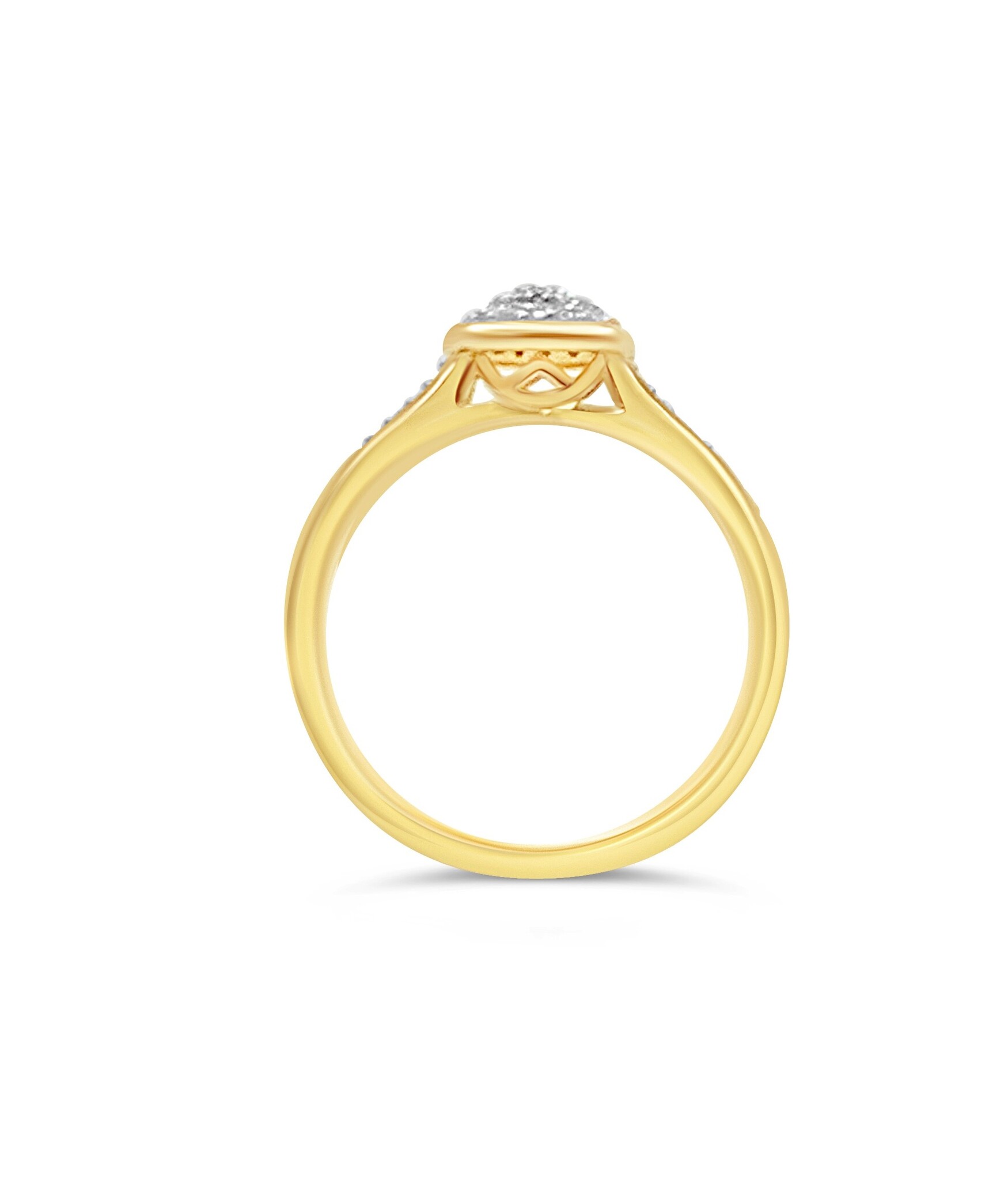 18k yellow gold engagement ring with 0,35ct diamonds