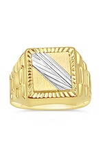 18k yellow & white & rose gold men's ring