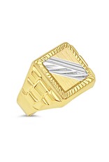 18k yellow & white & rose gold men's ring