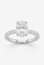 18k white gold engagement ring with 2,84ct lab diamonds
