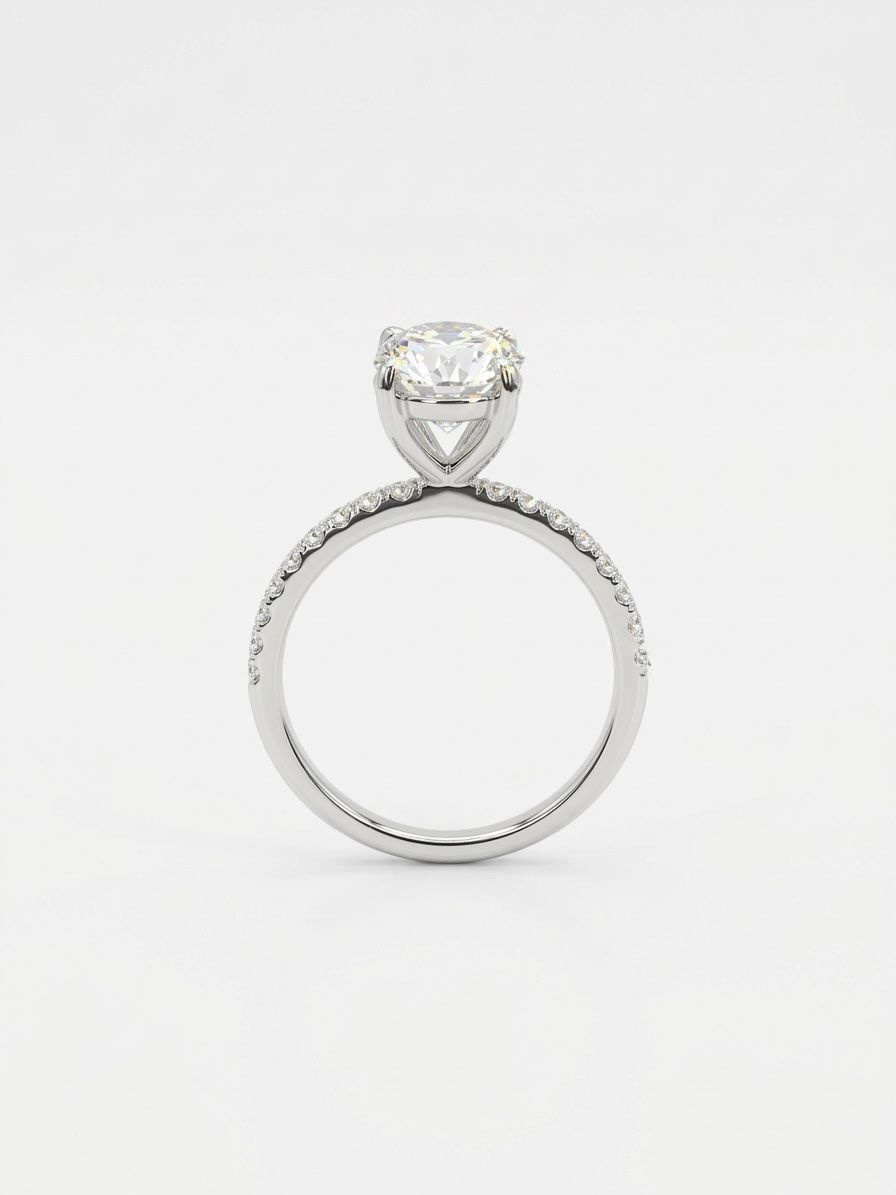 18k white gold engagement ring with 2,84ct lab diamonds