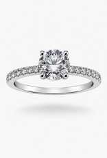 18k white gold engagement ring with 1,70ct lab diamonds