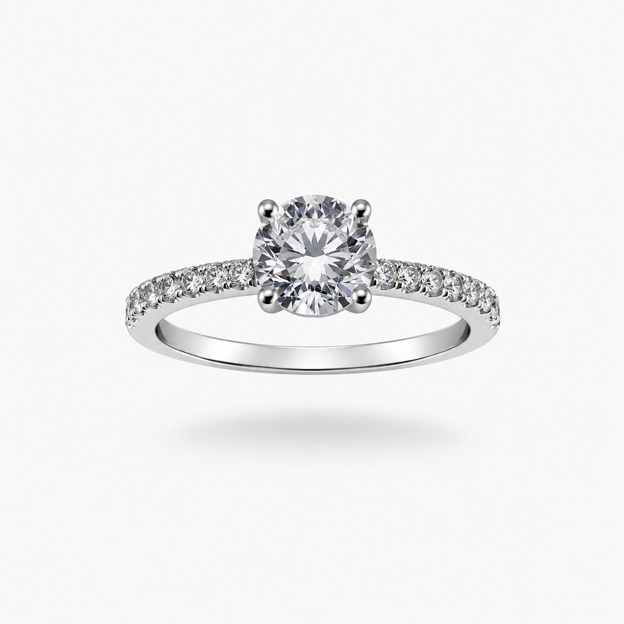 18k wit goud verlovingsring met 1,70ct lab diamanten