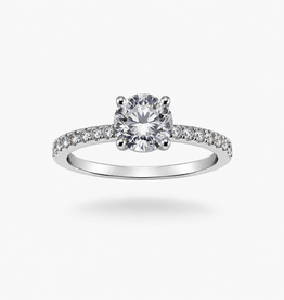 18k white gold engagement ring with 1,70ct lab diamonds