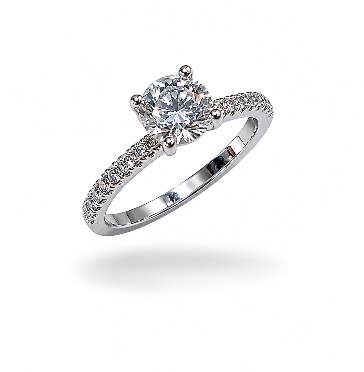 18k wit goud verlovingsring met 1,70ct lab diamanten