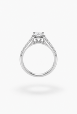 18k white gold engagement ring with 0,93ct lab diamonds