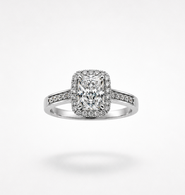 18k white gold engagement ring with 0,93ct lab diamonds