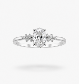18k white gold engagement ring with 1,75ct lab diamonds