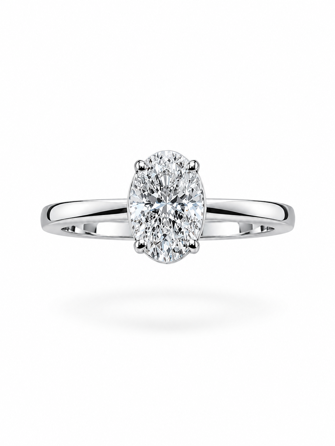18k white gold engagement ring with 1,27ct lab diamonds