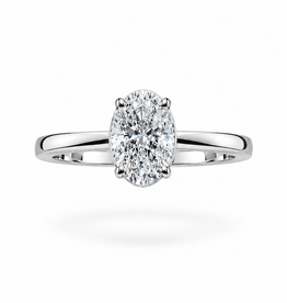 18k white gold engagement ring with 1,27ct lab diamonds