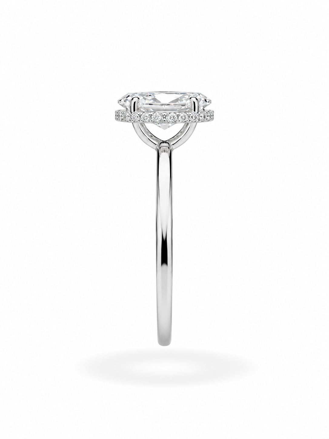 18k white gold engagement ring with 1,27ct lab diamonds