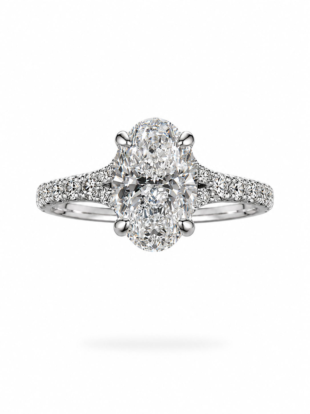 18k white gold engagement ring with 2,55ct lab diamonds