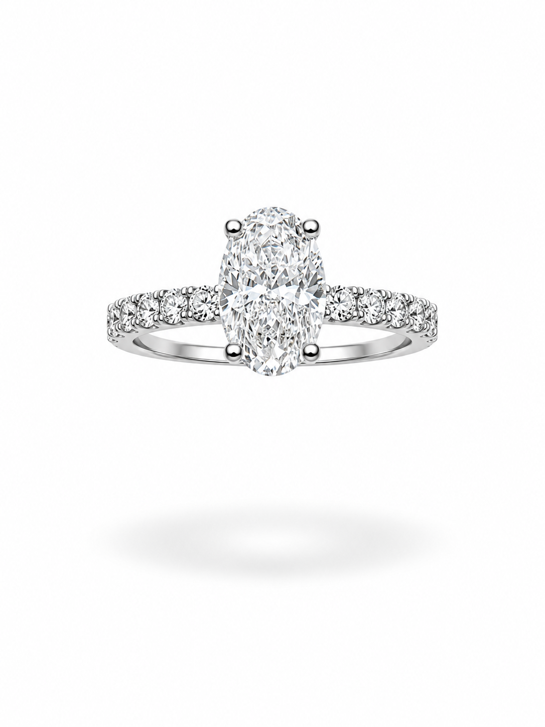 18k white gold engagement ring with 2,50ct lab diamonds