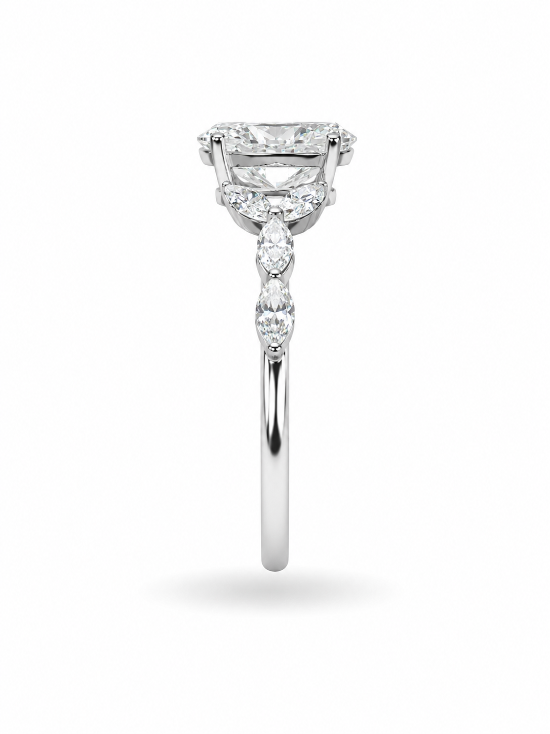 18k white gold engagement ring with 1,75 ct lab diamonds