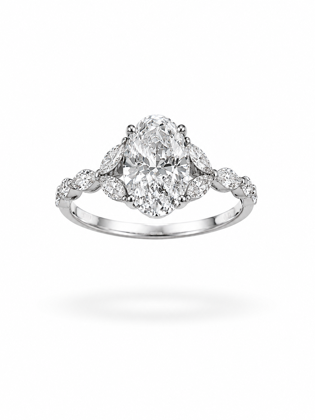 18k wit goud verlovingsring met 1,75 ct lab diamanten