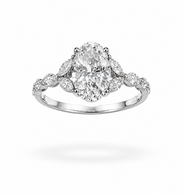 18k white gold engagement ring with 1,75 ct lab diamonds