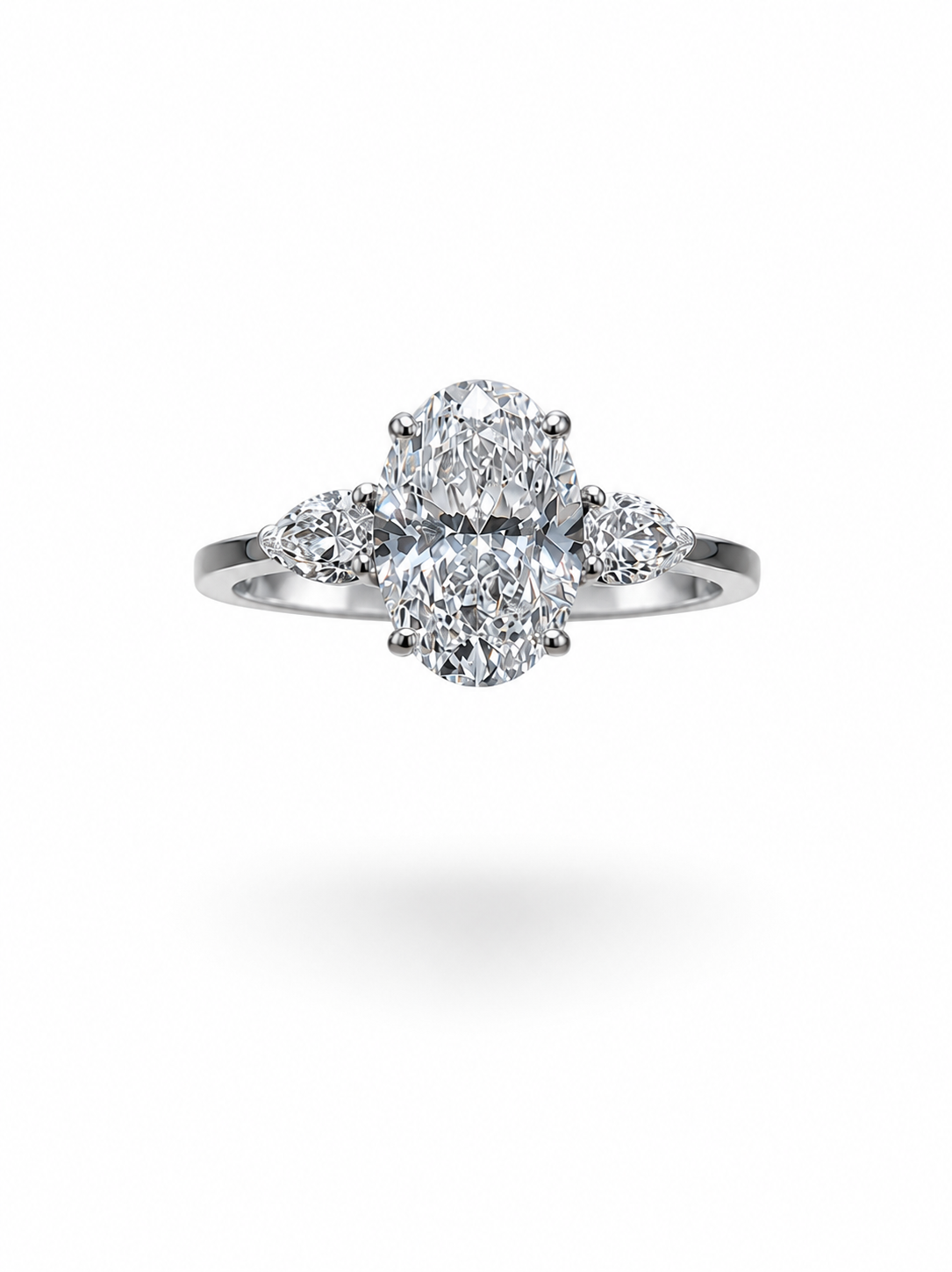 18k white gold engagement ring with 2,39 ct lab diamonds