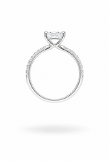 18k white gold engagement ring with 1,46 ct lab diamonds