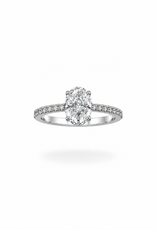 18k white gold engagement ring with 1,48 ct lab diamonds