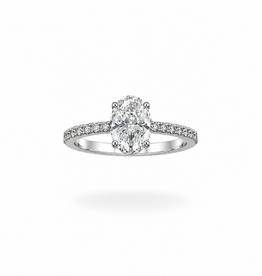 18k white gold engagement ring with 1,48 ct lab diamonds