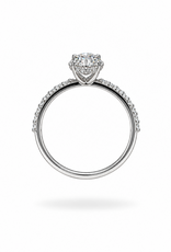 18k white gold engagement ring with 1,48 ct lab diamonds