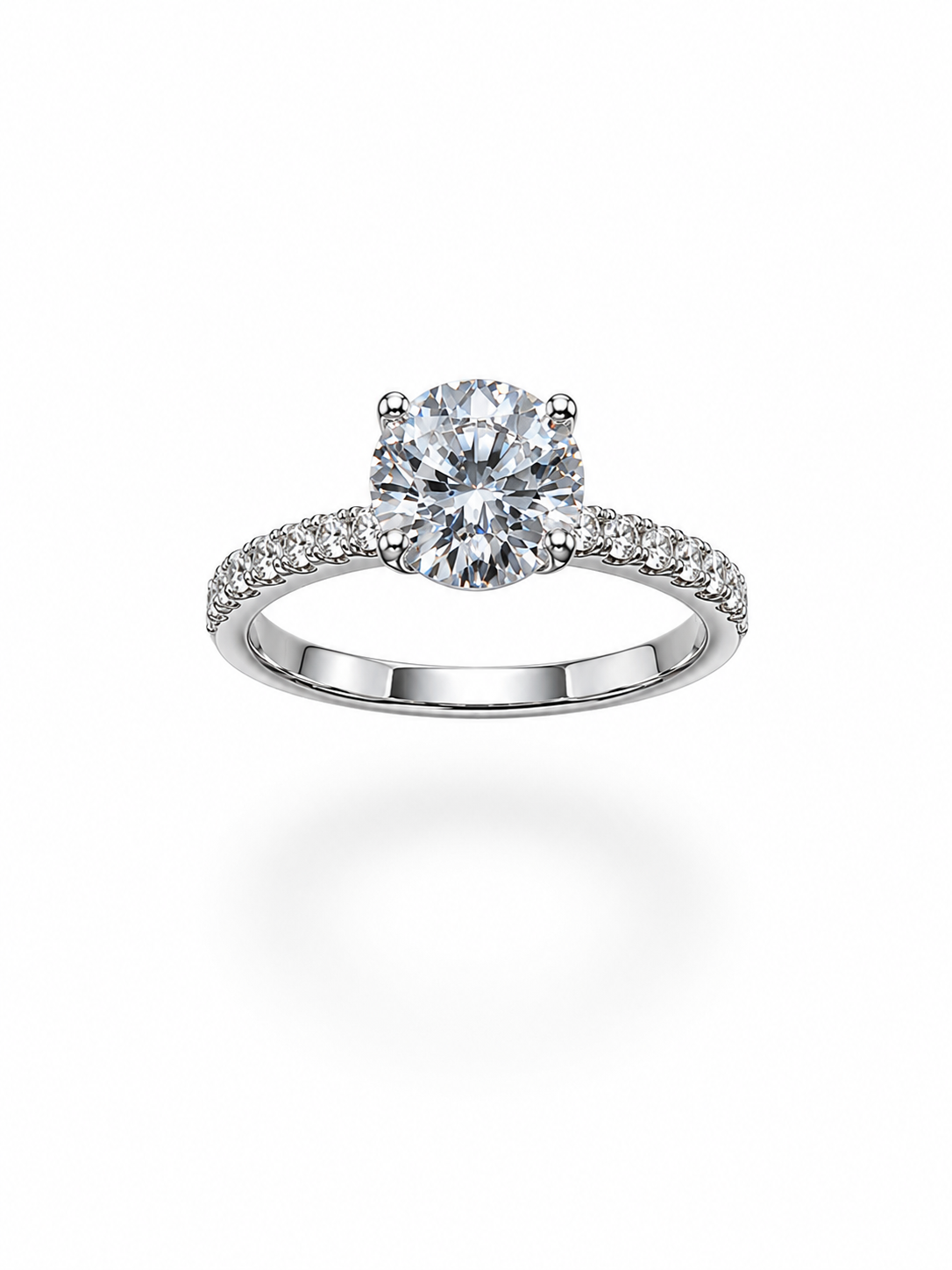 18k white gold engagement ring with 2,83 ct lab diamonds