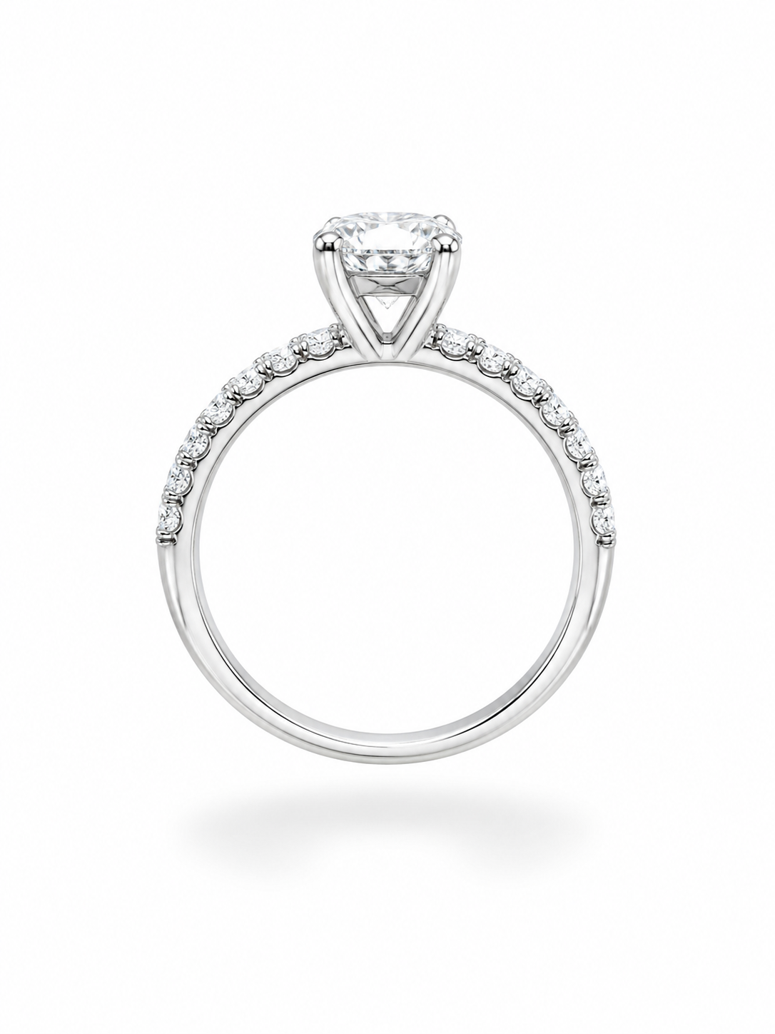 18k white gold engagement ring with 2,83 ct lab diamonds