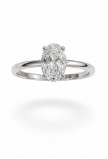 18k white gold engagement ring with 1,05 ct lab diamond