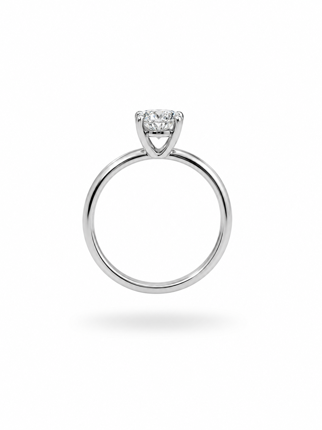 18k white gold engagement ring with 1,05 ct lab diamond