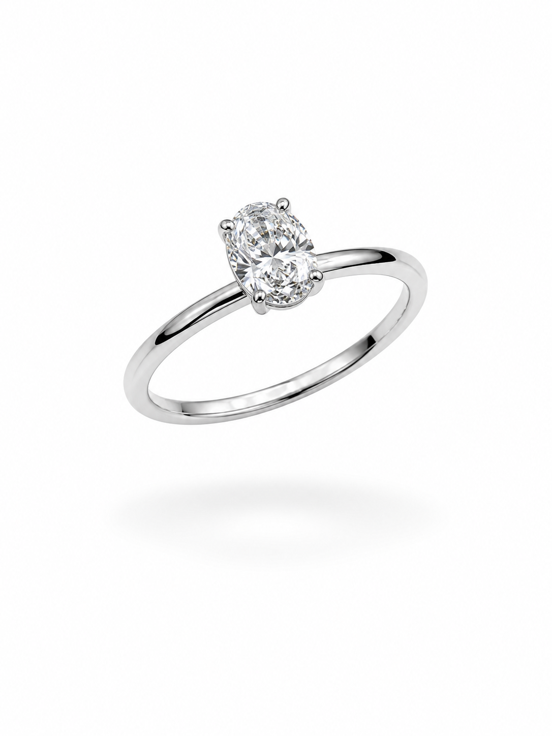 18k wit goud verlovingsring met 1,05 ct lab diamant