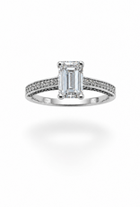 18k white gold engagement ring with 1,44 ct lab diamonds