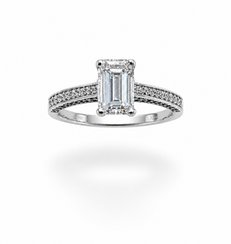 18k white gold engagement ring with 1,44 ct lab diamonds